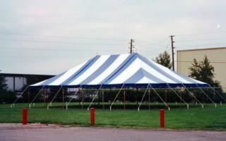 Blue & White Pole Tent